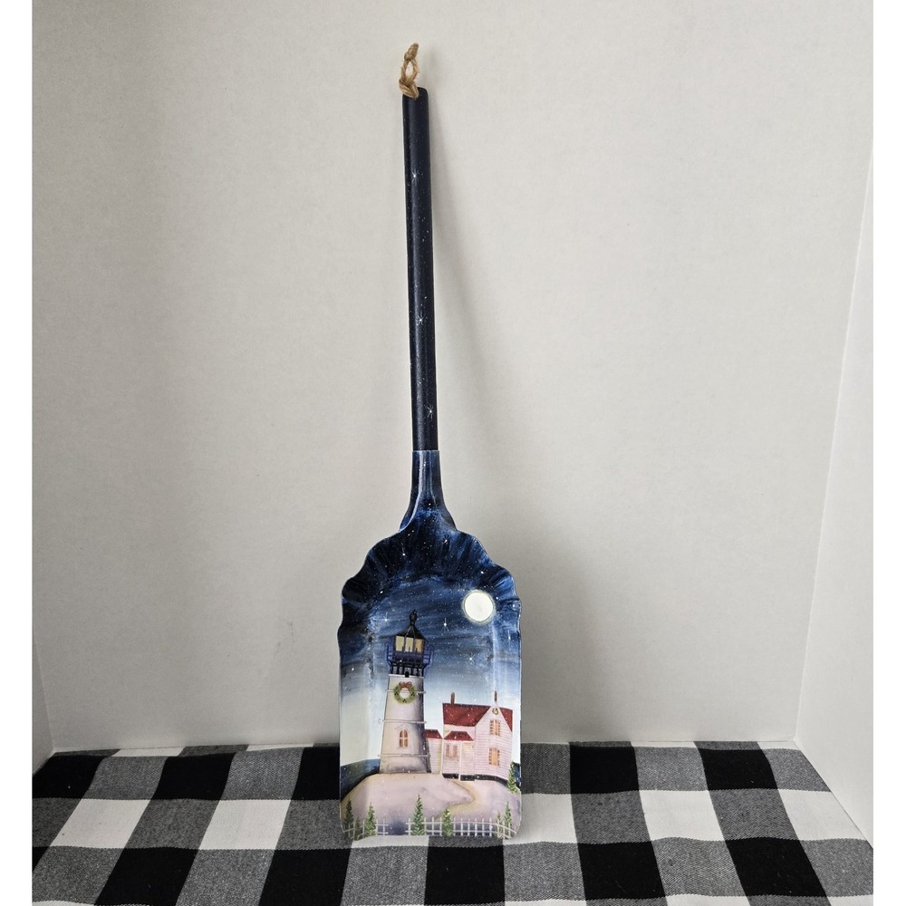 Lighthouse Fireplace Ash Shovel Painted Coastal Christmas Decorative Hanging